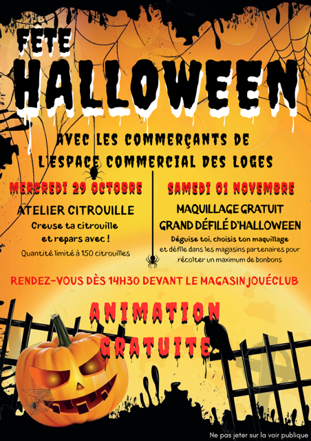 Fête HALLOWEEN : Maquillage gratuit et grand défilé d'Halloween